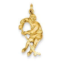 14k Gold Hockey Player Charm hide-image