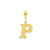 Initial P Charm in 14k Gold