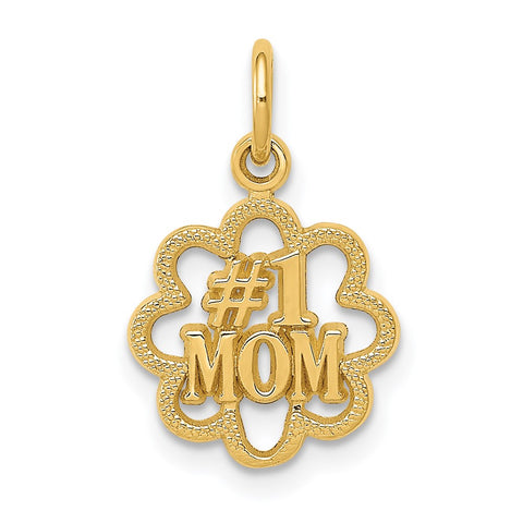 #1 Mom Charm in 14k Gold