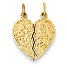 14k Gold Best Sister Break-apart Charm hide-image