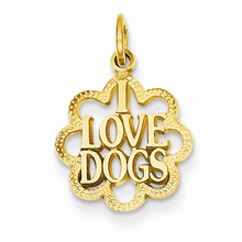 14k Gold I Love Dogs Charm hide-image