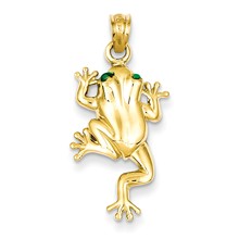 14k Gold Frog W/ Enameled Eyes Charm hide-image