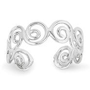 14k White Gold Swirl Toe Ring