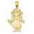 14k Gold Polished Graduation Girl Pendant, Pendants for Necklace