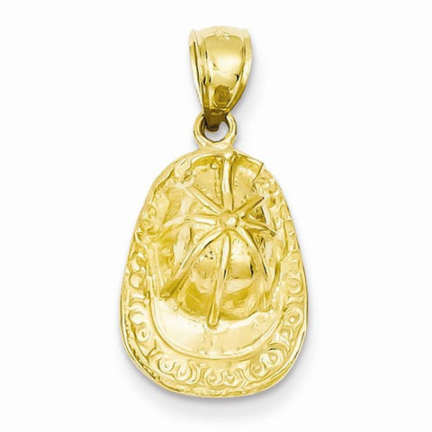 14k Gold 3-D Firefighter Hat Pendant, Pendants for Necklace