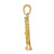 14k Gold Solid Polished 3-Dimensional Trumpet Pendant