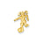 Solid Satin Diamond-cut Open-Backed Girl Soccer Player Charm in 14k Gold