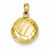 14k Gold Polished Open-Backed Volleyball Pendant, Pendants for Necklace