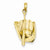 14k Gold Polished 3-Dimensional Glove/Bat/Ball Baseball pendant, Pretty Pendants for Necklace