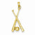 14k Gold Polished Open-Backed Bats & Ball Baseball pendant, Stylish Pendants for Necklace