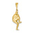 Polished 3-Dimensional Pitcher Baseball Charm in 14k Gold