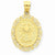 14k Gold Solid Satin Polished Cancer Zodiac Oval Pendant, Pendants for Necklace