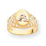 14k Two-tone Womens Initial S Ring