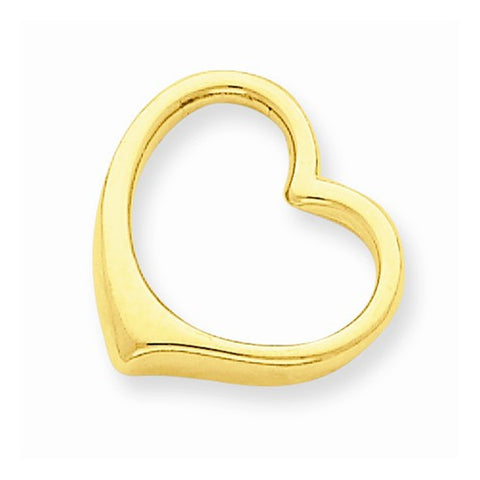 14k Gold 3-D Floating Heart Slide Pendant, Delightful Pendants for Necklace