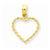 14k Gold 3-D Rope Heart Pendant, Pendants for Necklace