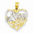 14k Gold & Rhodium Scroll Love Pendant, Pendants for Necklace