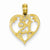 14k Gold 21 in Heart Cut-out Pendant, Pendants for Necklace