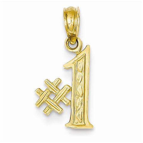 14k Gold #1 Pendant, Pendants for Necklace