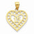 14k Gold 15 in Cut-out Heart Frame Pendant, Pendants for Necklace