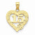 14k Gold 15 in Quince Anos Heart Frame Pendant, Pendants for Necklace