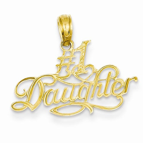 14k Gold #1 Daughter pendant, Charm