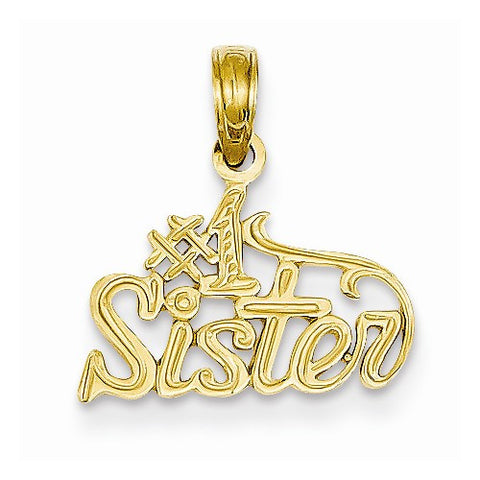 14k Gold #1 Sister pendant, Delightful Pendants for Necklace