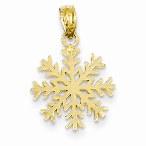 14k Gold 3-D Snowflake Pendant, Pendants for Necklace