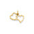 Double Heart Charm in 14k Gold