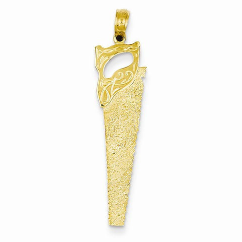 14k Gold 3-D Hand Saw Pendant, Pendants for Necklace