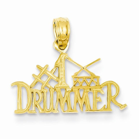 14k Gold #1 Drummer Pendant, Pendants for Necklace