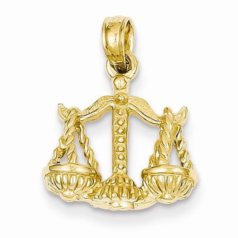 14k Gold 3-D Libra Zodiac Pendant, Pendants for Necklace