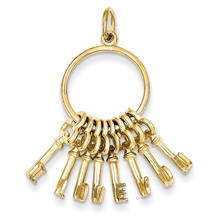 14k Gold I Love You Key Ring hide-image