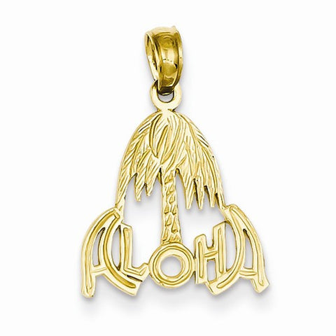 14k Gold Aloha Palm Tree Pendant, Pendants for Necklace