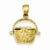 14k Gold 3-D Basket with Lid that Opens Pendant, Pendants for Necklace