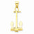 14k Gold 3-D T-Bar Style Anchor Pendant, Pendants for Necklace