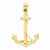 14k Gold 3-D Anchor with Rope pendant, Charm