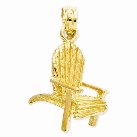 14k Gold Adirondack Beach Chair Pendant, Pendants for Necklace