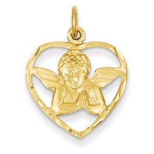 14k Gold Angel in Heart Charm hide-image