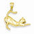 14k Gold Stretching Cat Pendant, Pendants for Necklace