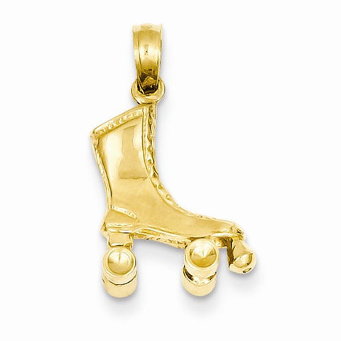 14k Gold 3-D Roller Skate pendant, Appealing Pendants for Necklace