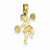 14k Gold Cheerleader with Pom-Poms pendant, Charm