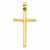 14k Gold Polished Hollow Cross pendant, Pretty Pendants for Necklace