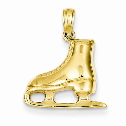 14k Gold 3-D Ice Skate Boot Pendant, Pendants for Necklace