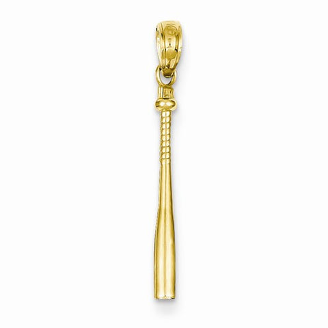 14k Gold 3-D Baseball Bat Pendant, Pendants for Necklace