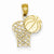 14k Gold Basketball Hoop and Ball Pendant, Pendants for Necklace