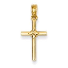 14k Gold Polished Cross Charm hide-image