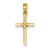 14k Gold Polished Cross Charm hide-image