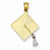 14k Gold Two-tone 3-D Graduation Cap w/Moveable Tassel Pendant, Pendants for Necklace