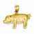 14k Gold Diamond-cut Pig pendant, Charm