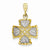 14k Gold & Rhodium Diamond-cut Maltese Cross Pendant, Pendants for Necklace